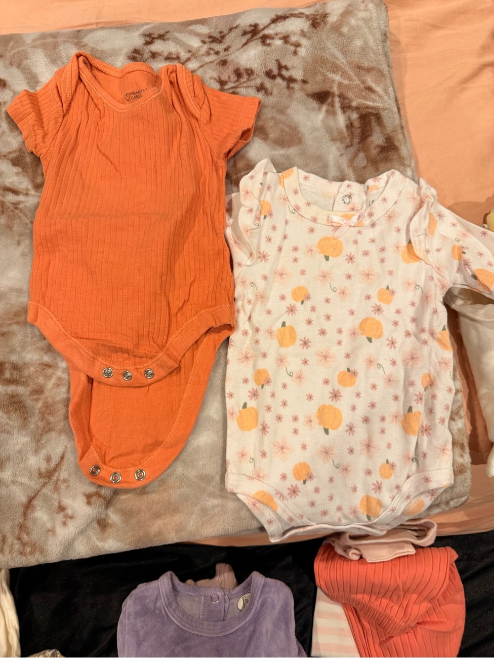 Jack by BB Dakota Orange Ribbed Baby One-Piece Bodysuit